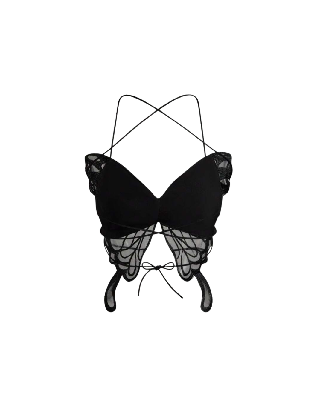 Haut à lacets avec ailes de papillon