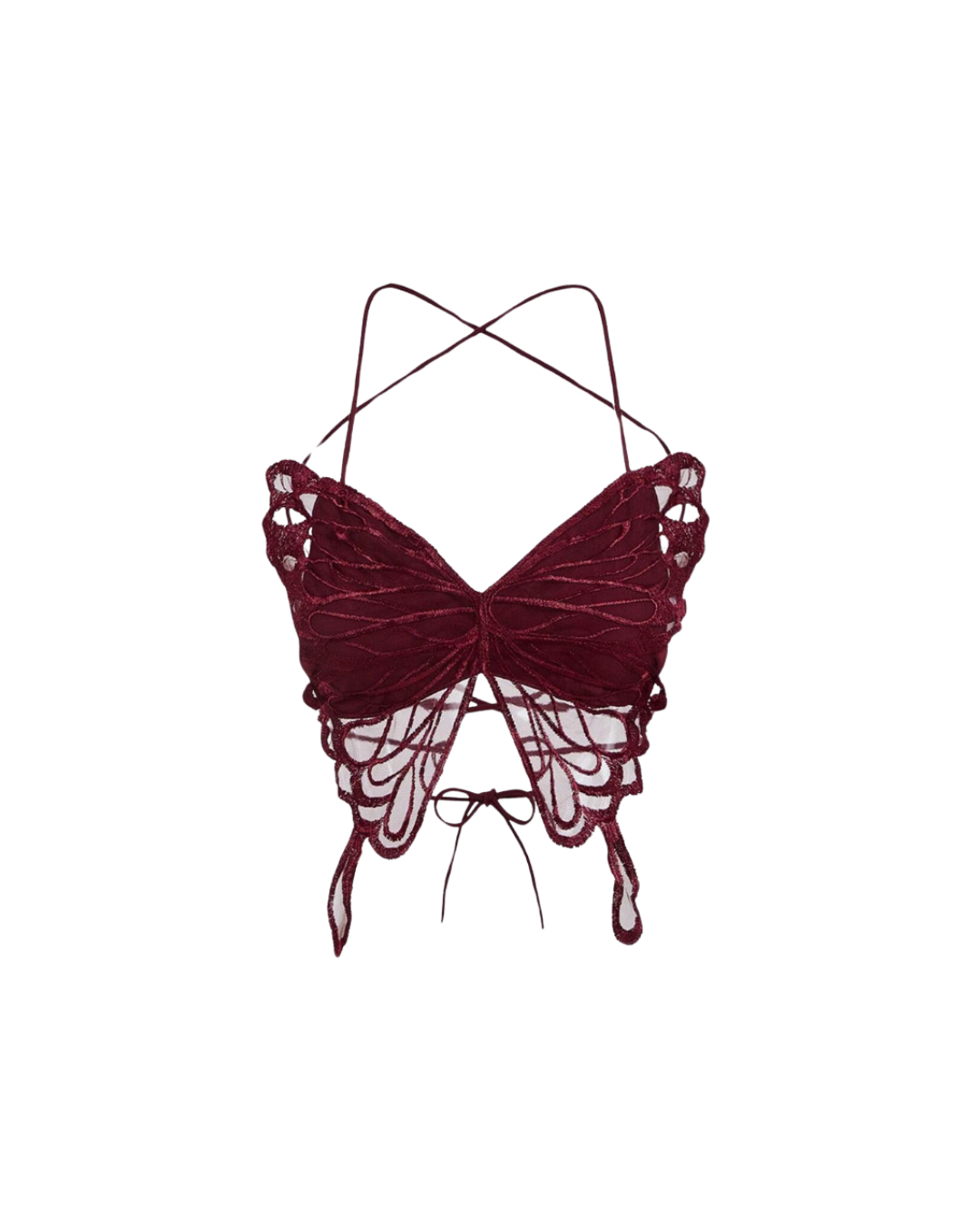 Haut à lacets avec ailes de papillon