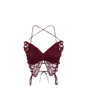 Haut à lacets avec ailes de papillon
