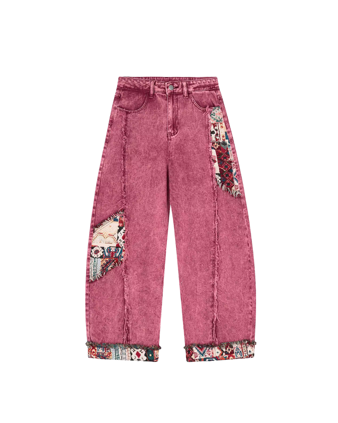 Patchwork Wide Leg Jeans
