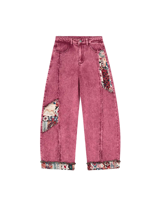 Patchwork Wide Leg Jeans