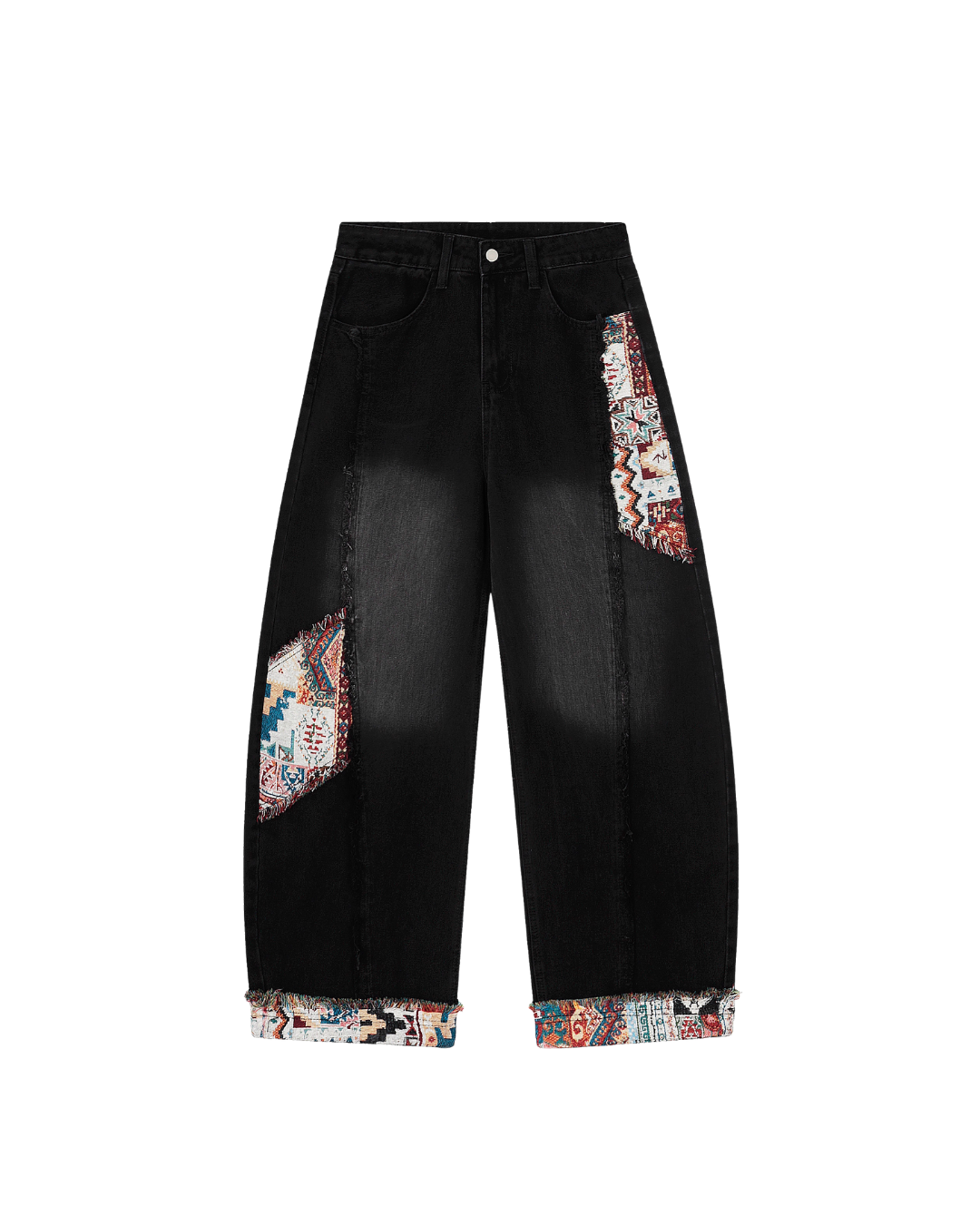 Patchwork Wide Leg Jeans