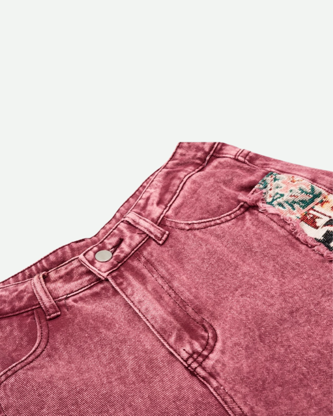 Patchwork Wide Leg Jeans