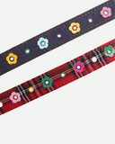 Check & Denim Flower Belt