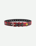 Check & Denim Flower Belt