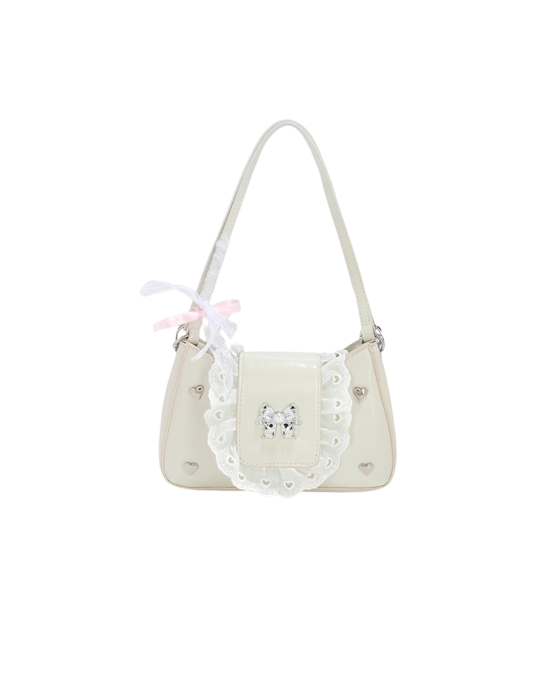 Lace Heart Bow Bag