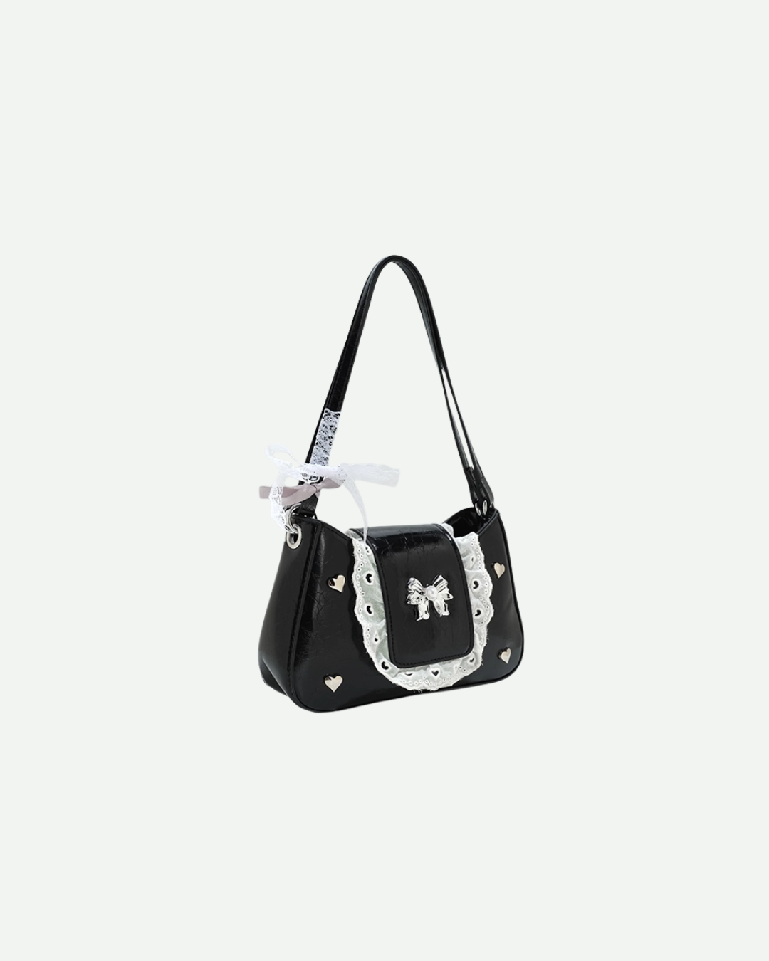 Lace Heart Bow Bag
