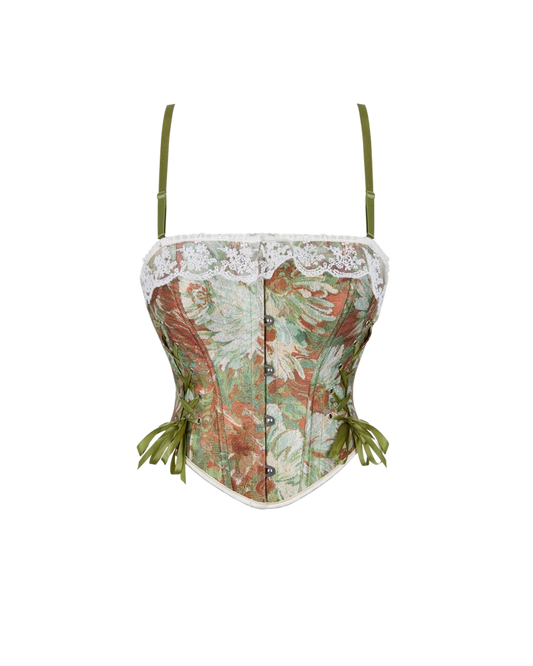 Floral vintage Lace-Up Corset