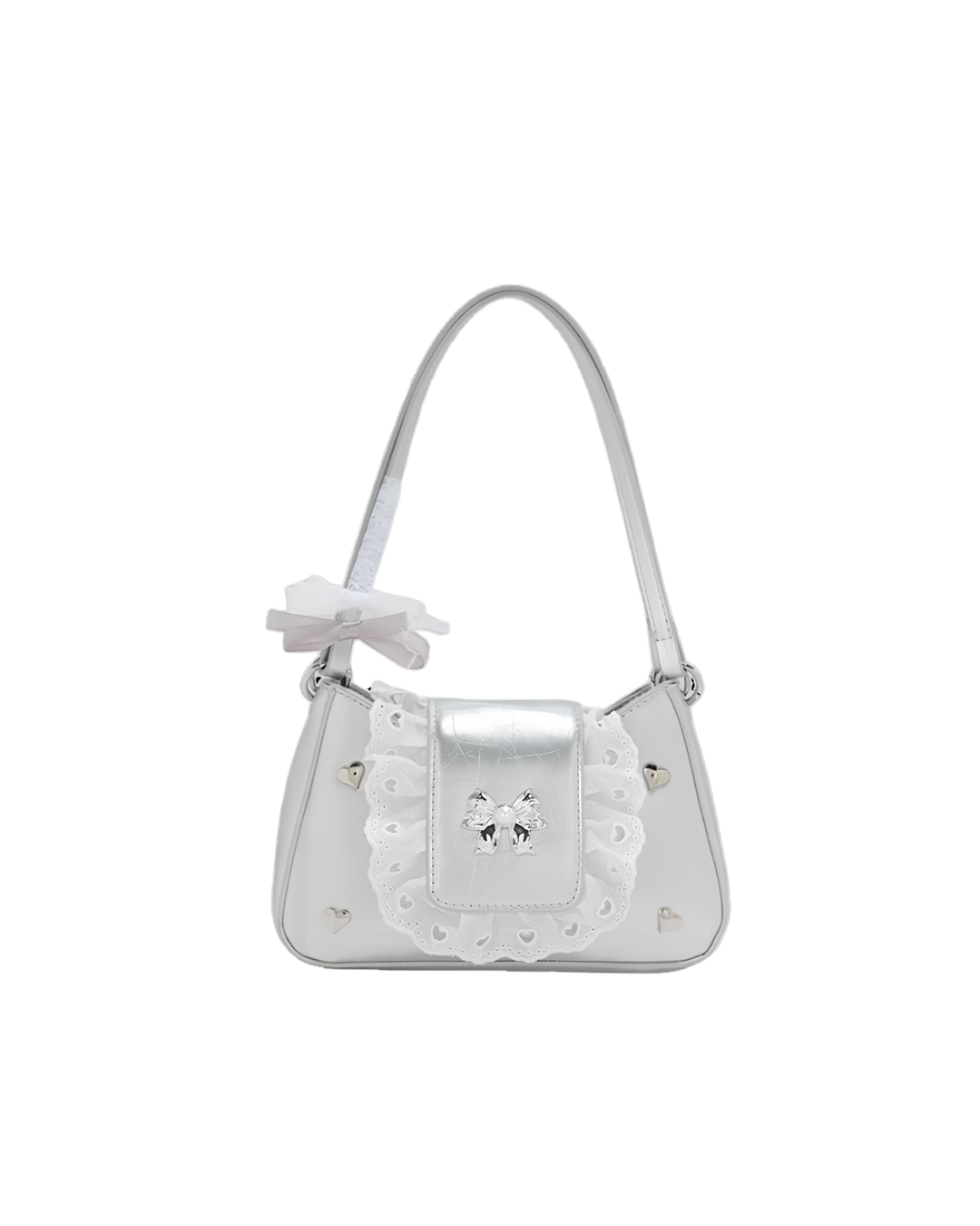 Lace Heart Bow Bag