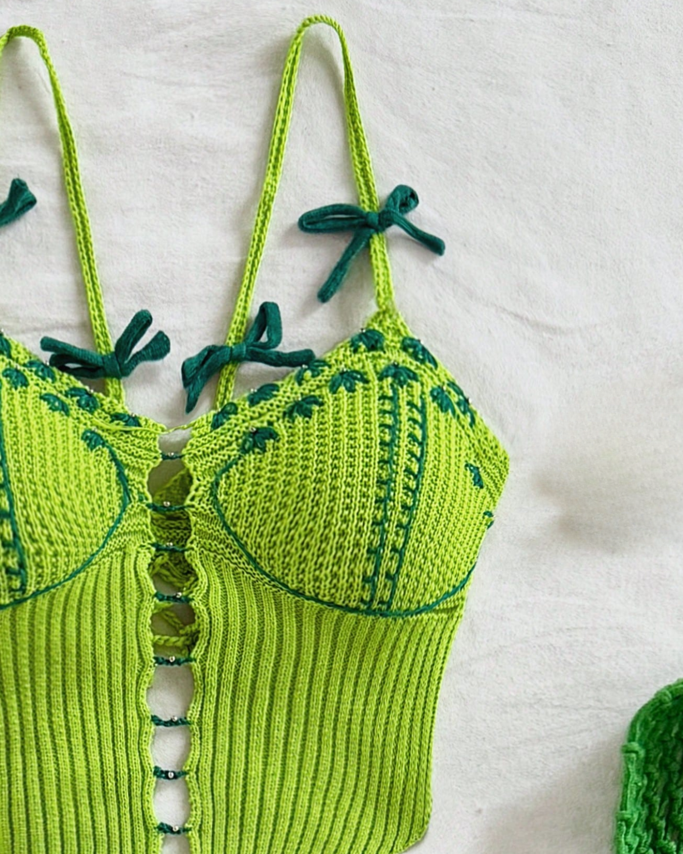 Ensemble tricoté citron vert