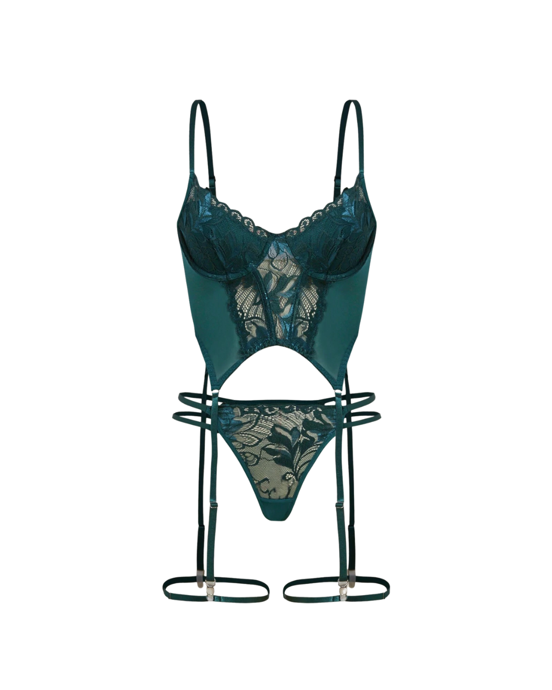 Floral Corset Lingerie Set