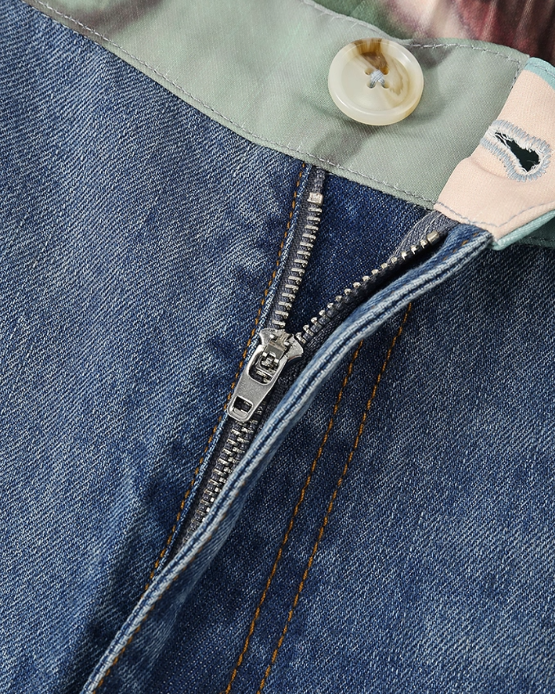 Print Patchwork Jeans