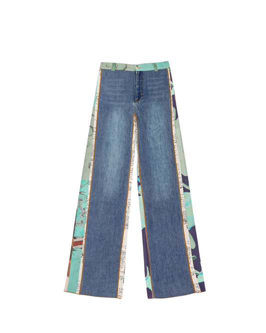 Print Patchwork Jeans