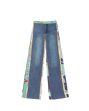 Print Patchwork Jeans