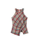 Asymmetrical Plaid Tank Top