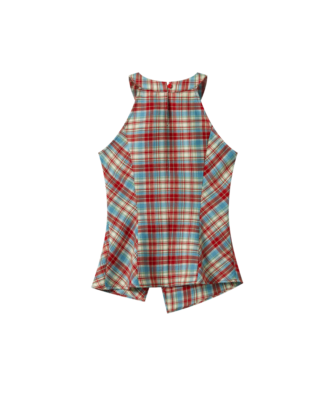 Asymmetrical Plaid Tank Top