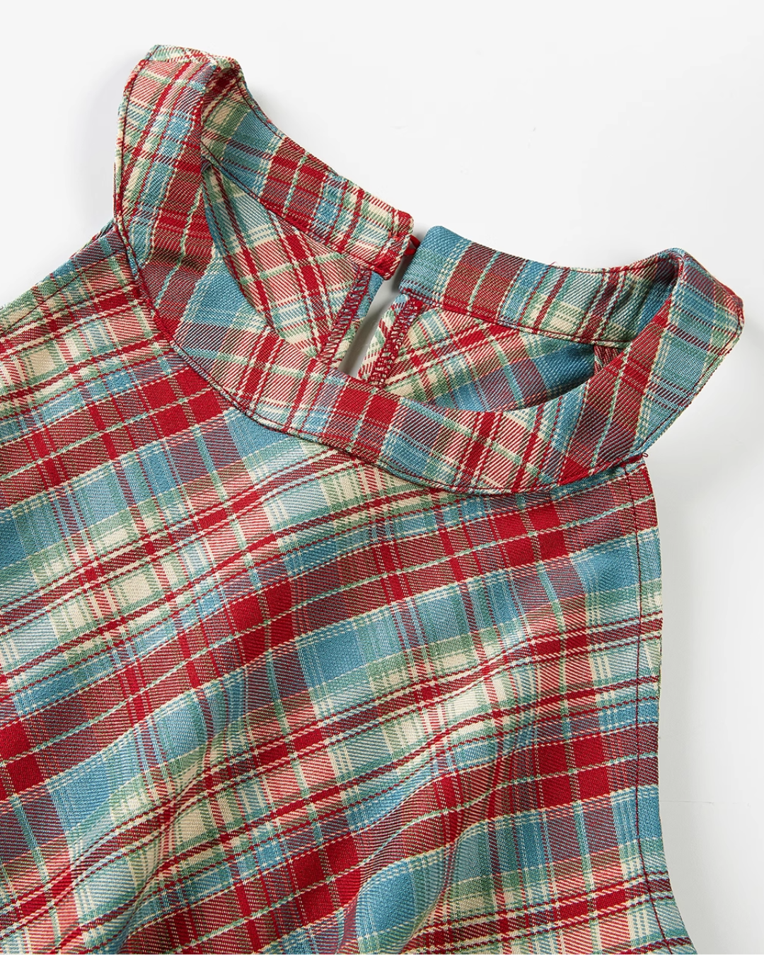 Asymmetrical Plaid Tank Top