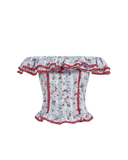 Smocked Floral Corset Top