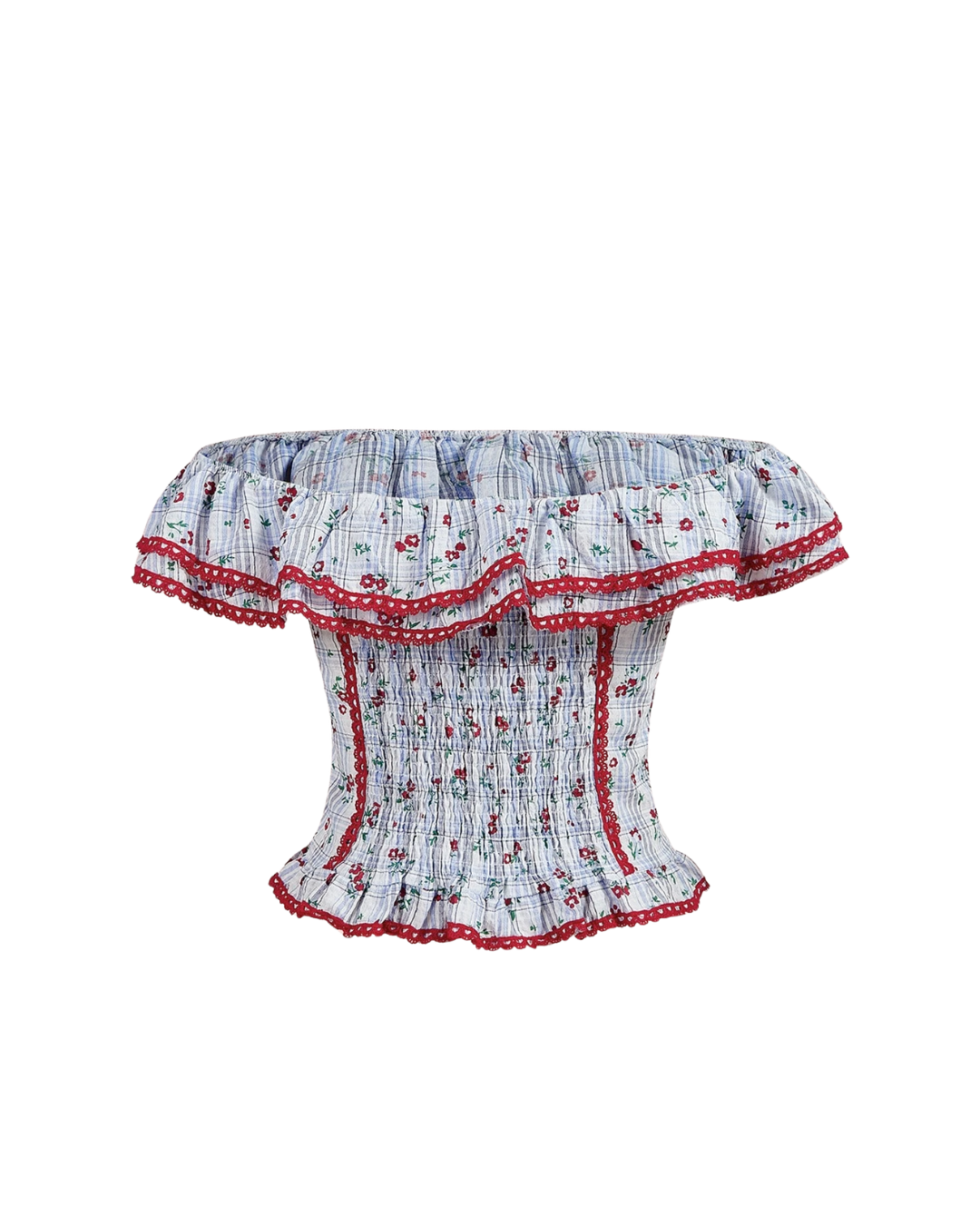Smocked Floral Corset Top