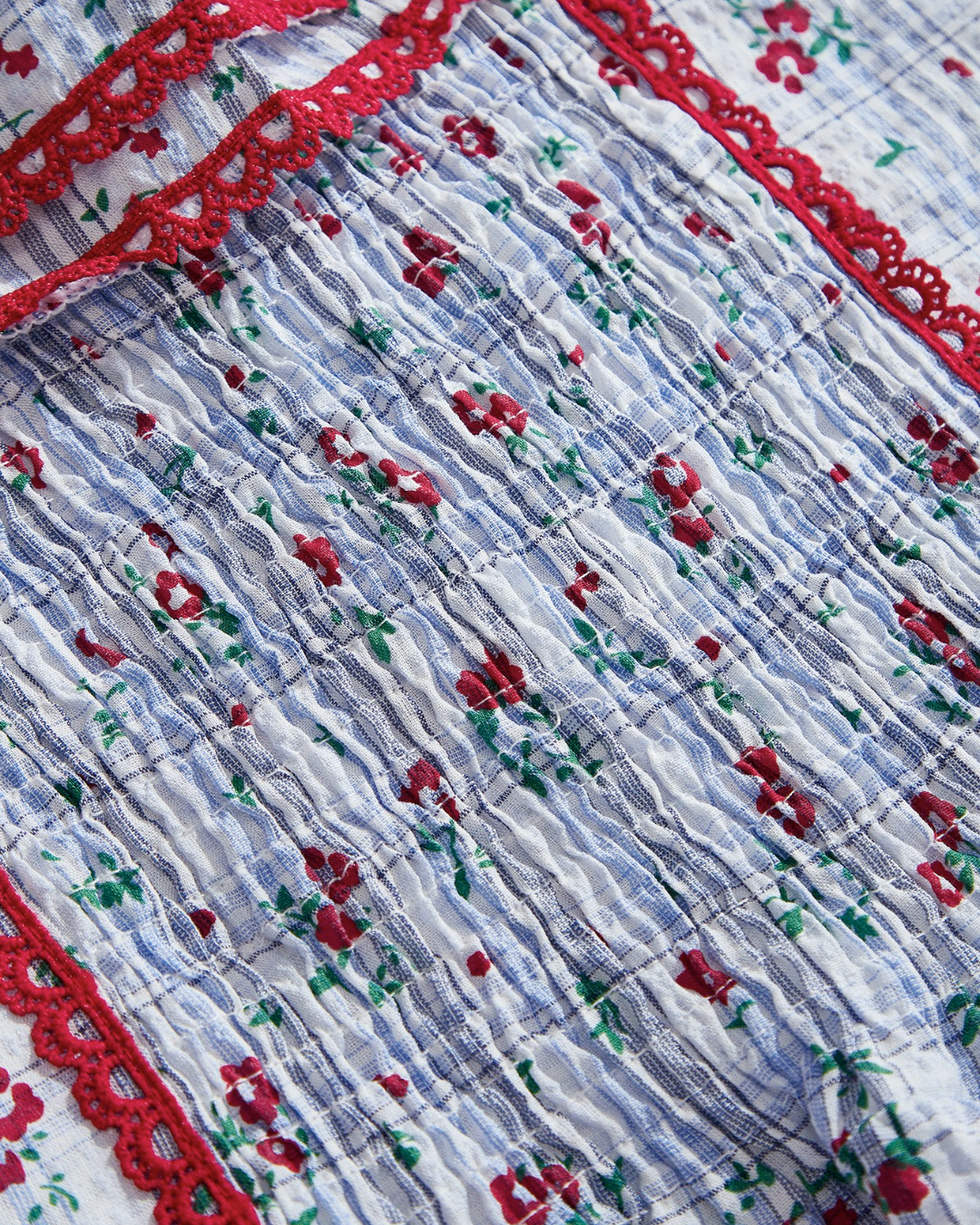 Smocked Floral Corset Top