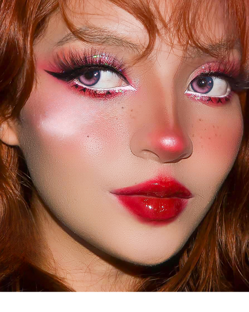 Blue-Pink Halo Contact Lenses