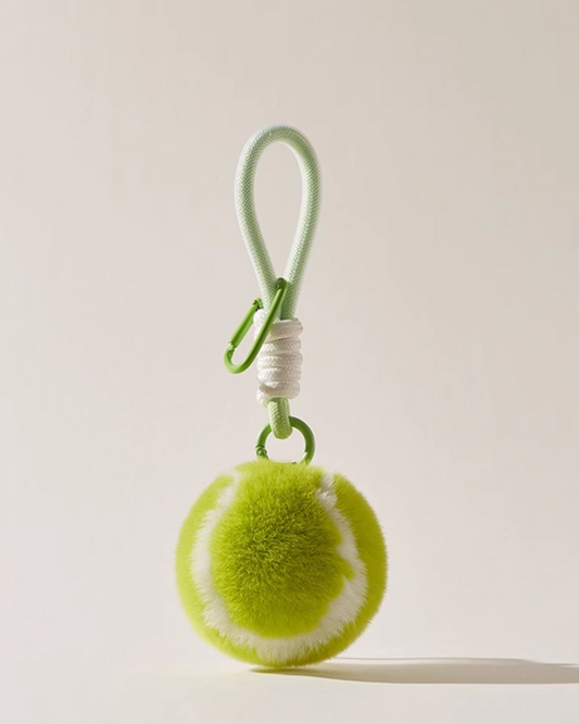 Fluffy Tennis Ball Keychain