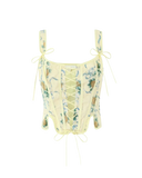 Floral Lace-Up Corset Top
