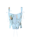 Floral Lace-Up Corset Top