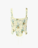 Floral Lace-Up Corset Top