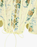 Floral Lace-Up Corset Top