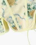 Floral Lace-Up Corset Top