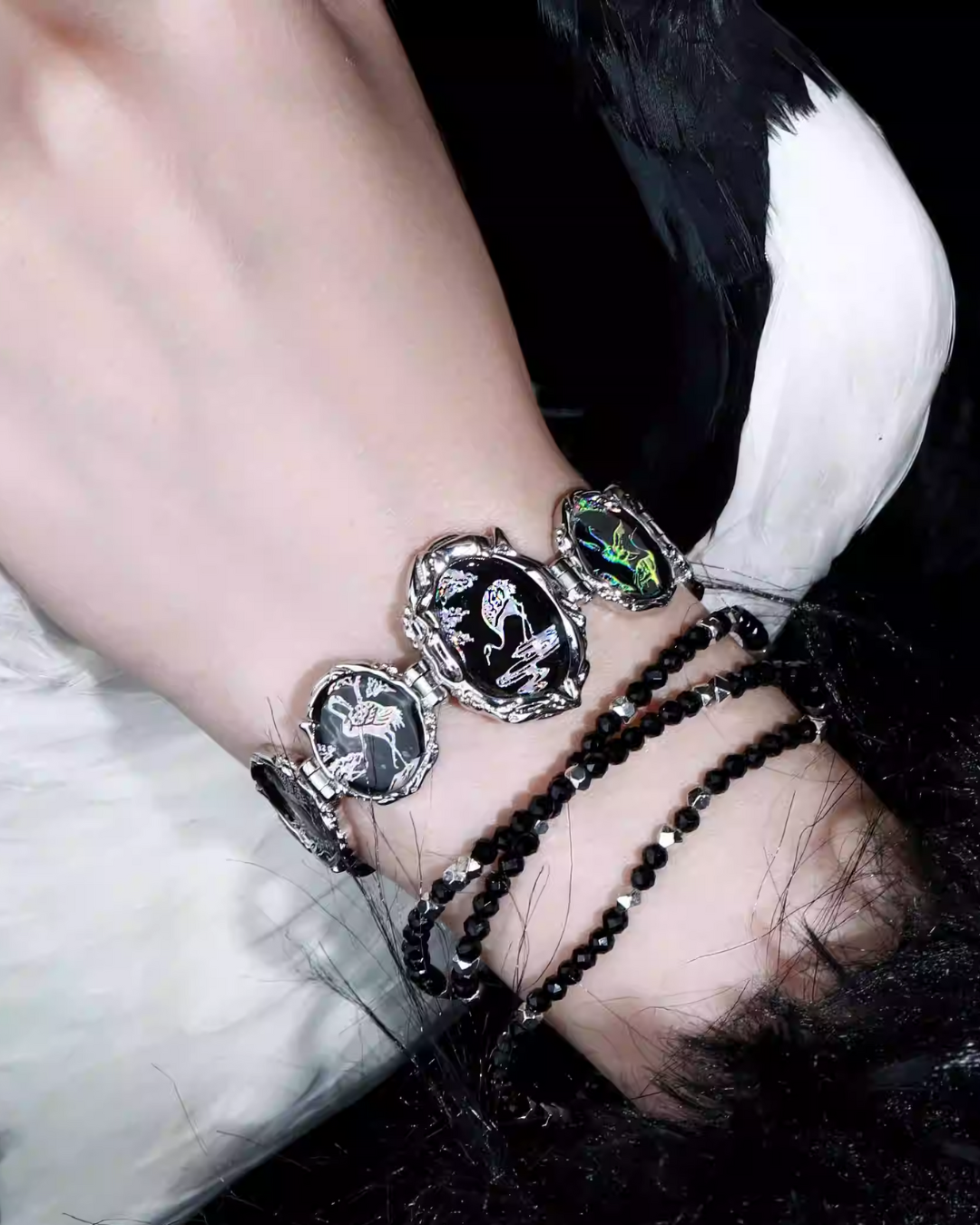 White Crane Bracelet