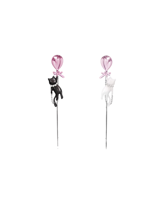 Cat Balloon Drop Earrings