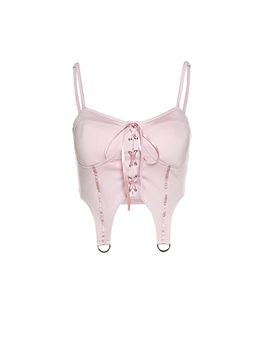 Pink Satin Corset Top
