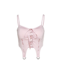Pink Satin Corset Top