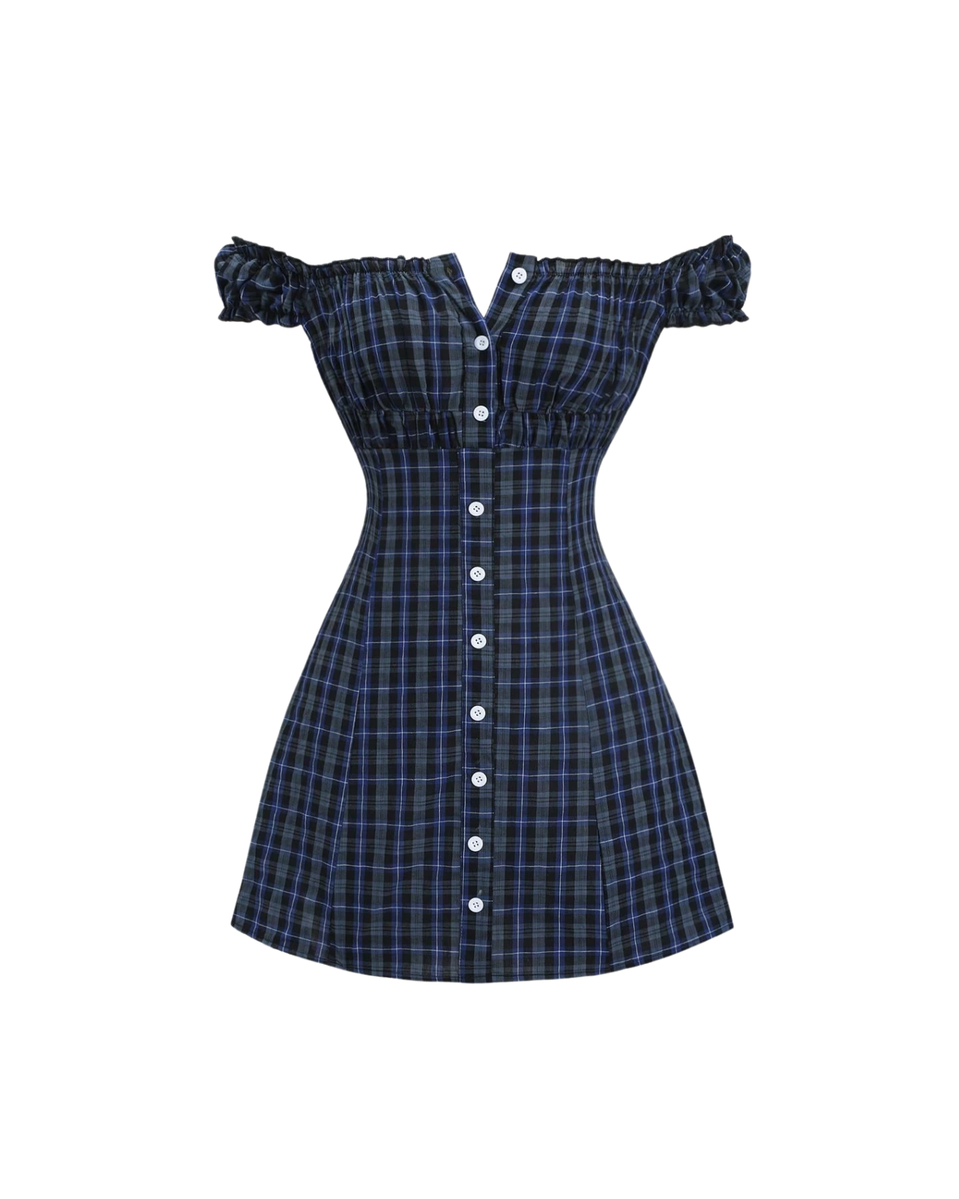 Plaid Button-Up Mini Dress
