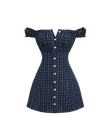 Plaid Button-Up Mini Dress