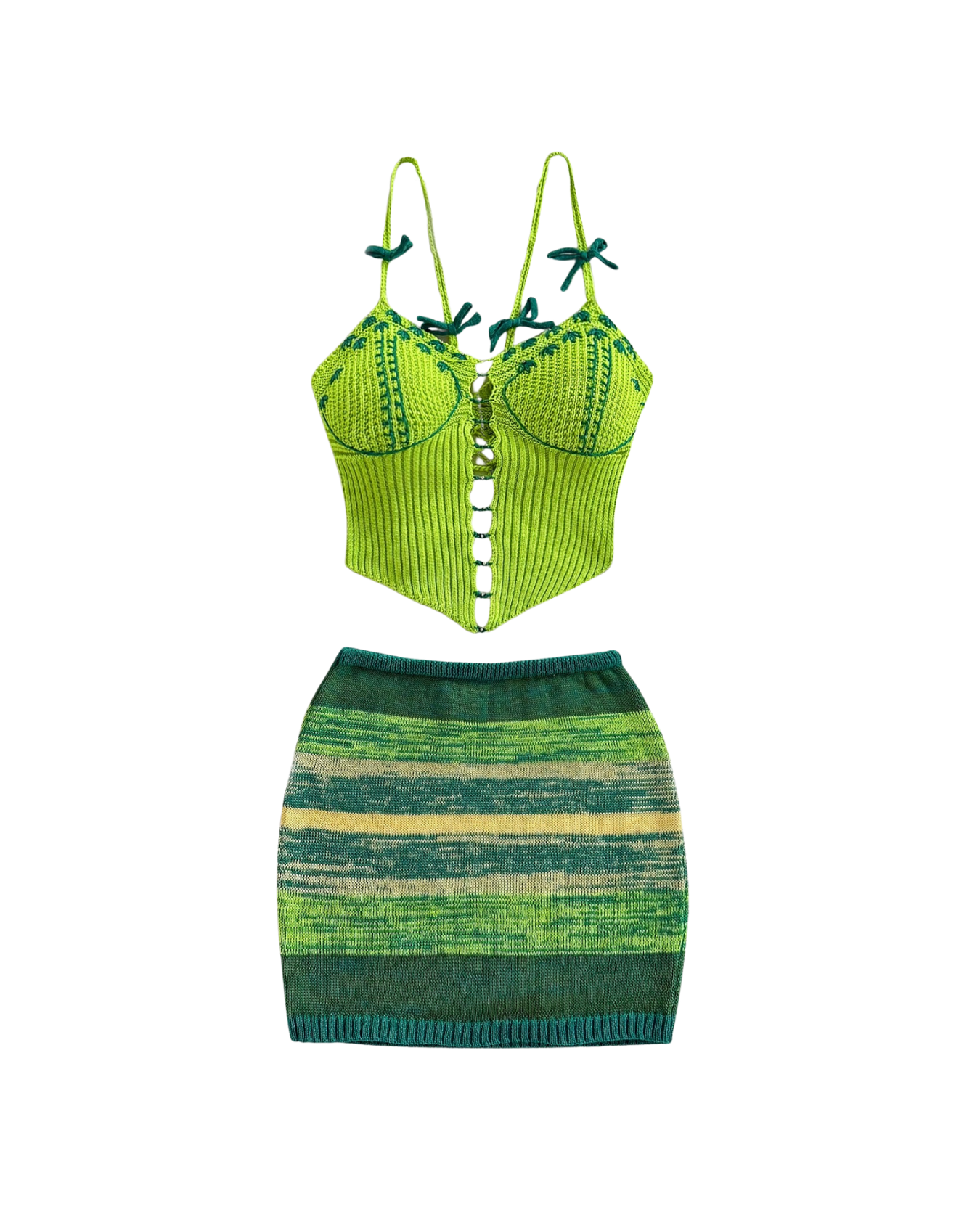 Ensemble tricoté citron vert