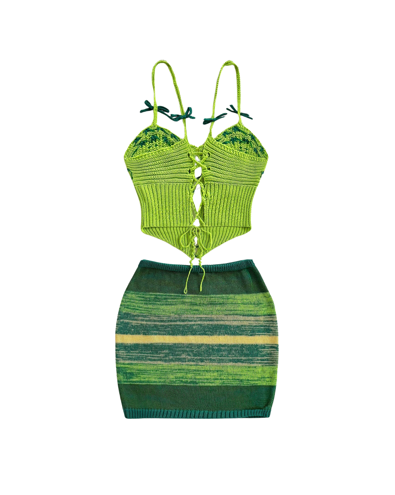 Ensemble tricoté citron vert