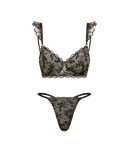 Ensemble de lingerie noir doré