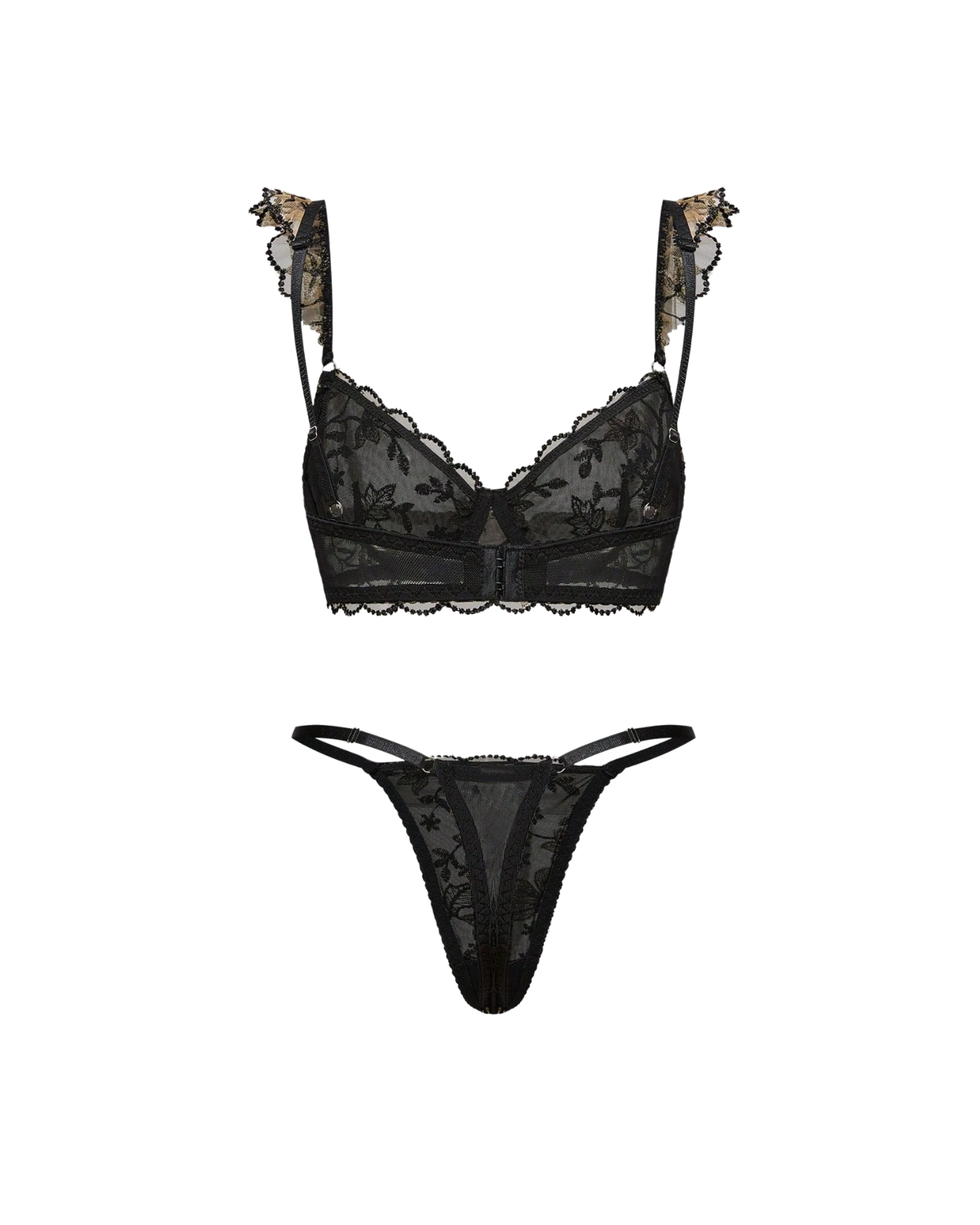 Ensemble de lingerie noir doré