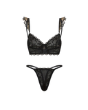 Ensemble de lingerie noir doré