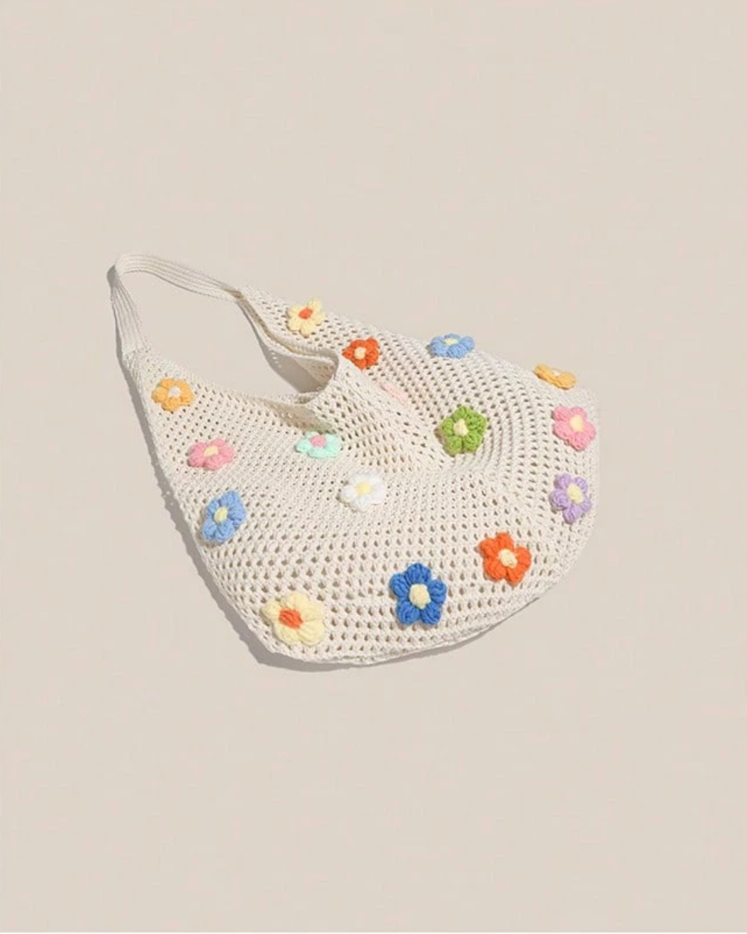 Crochet Daisy Tote Bag