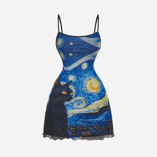 Starry Night Cat Dress