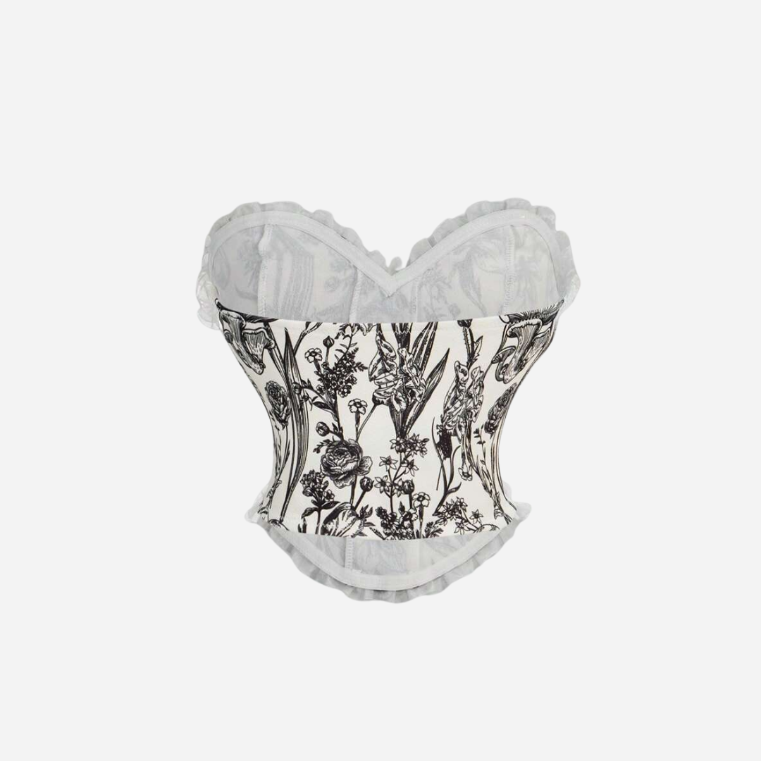 Haut corset fleuri vintage