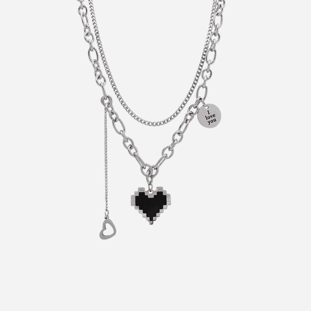 Pixel Heart Necklace