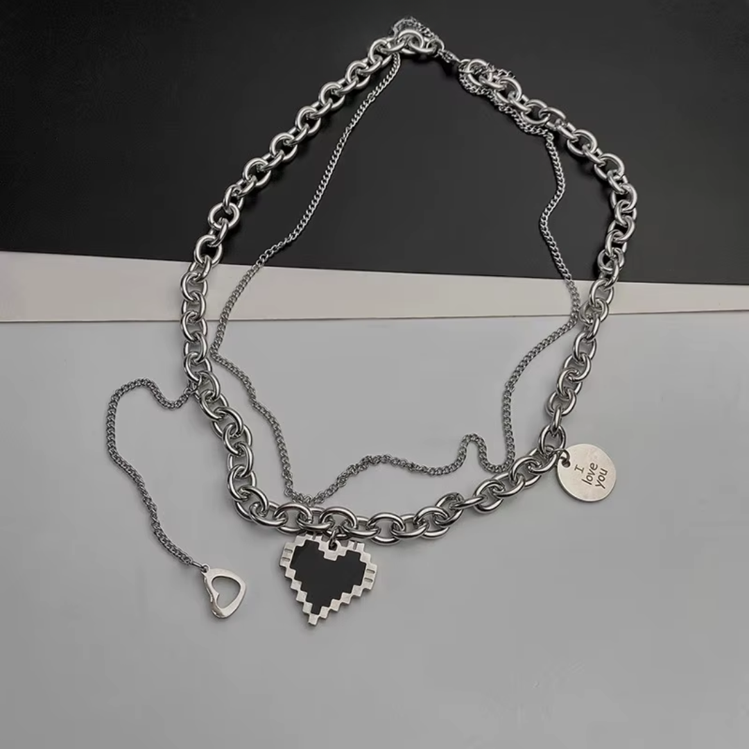 Pixel Heart Necklace