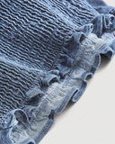 Ruffle Halter Denim Top