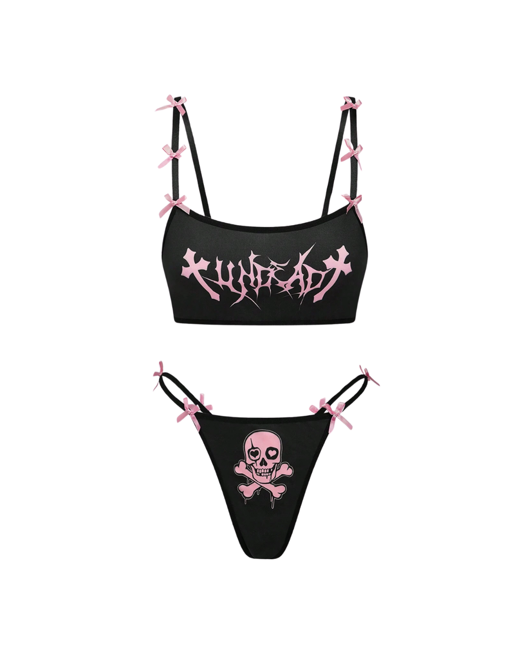 Skull Bow Lingerie Set