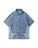 Chemise en jean patchwork